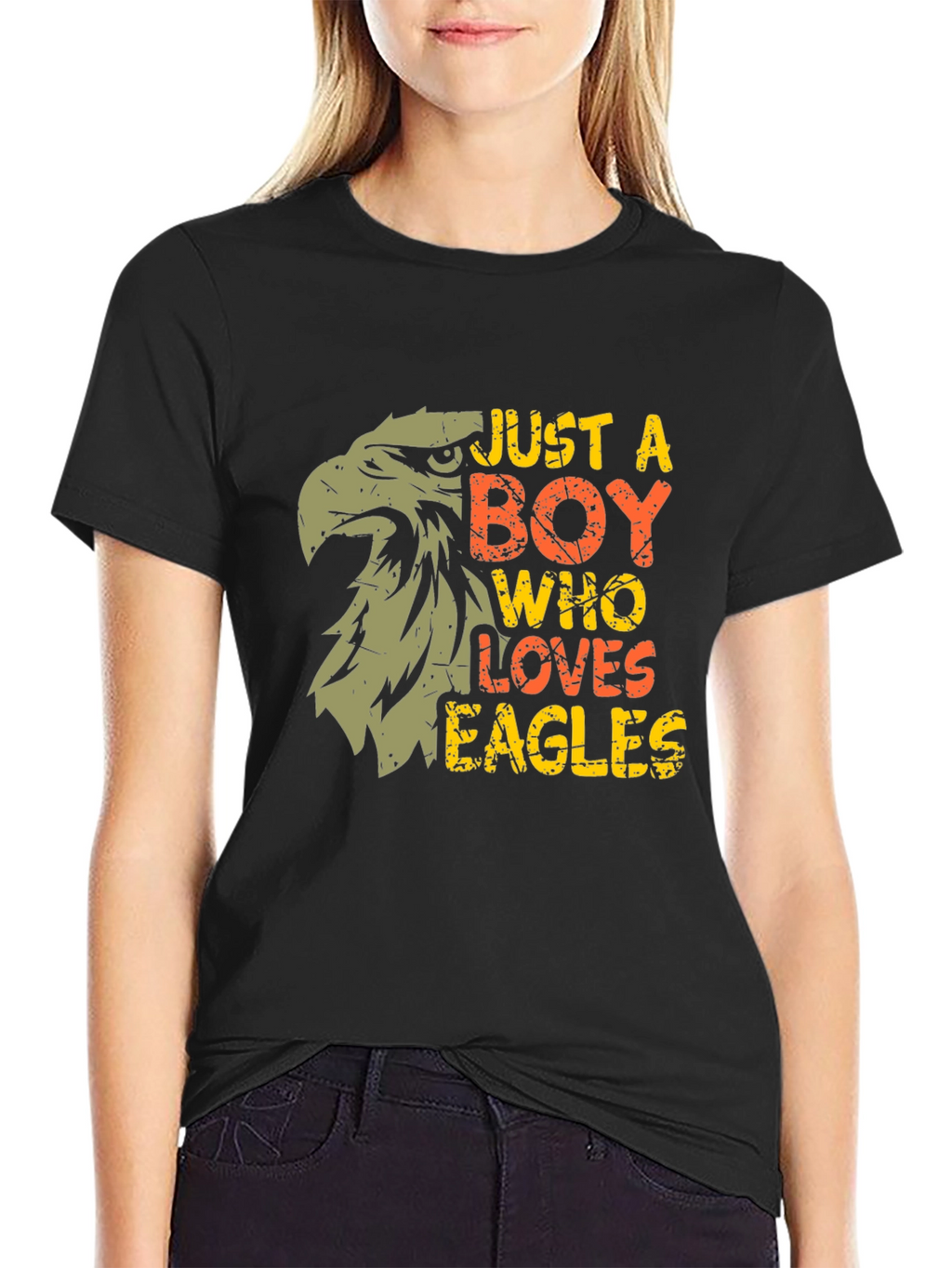 Just a Boy Who Loves Eagles Graphic T-Shirt
