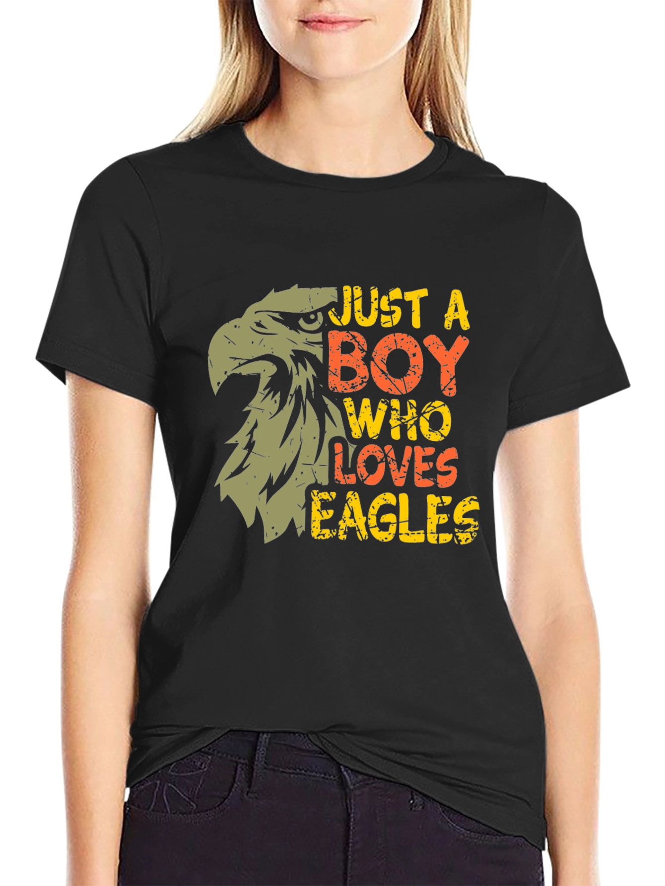 Just a Boy Who Loves Eagles Graphic T-Shirt