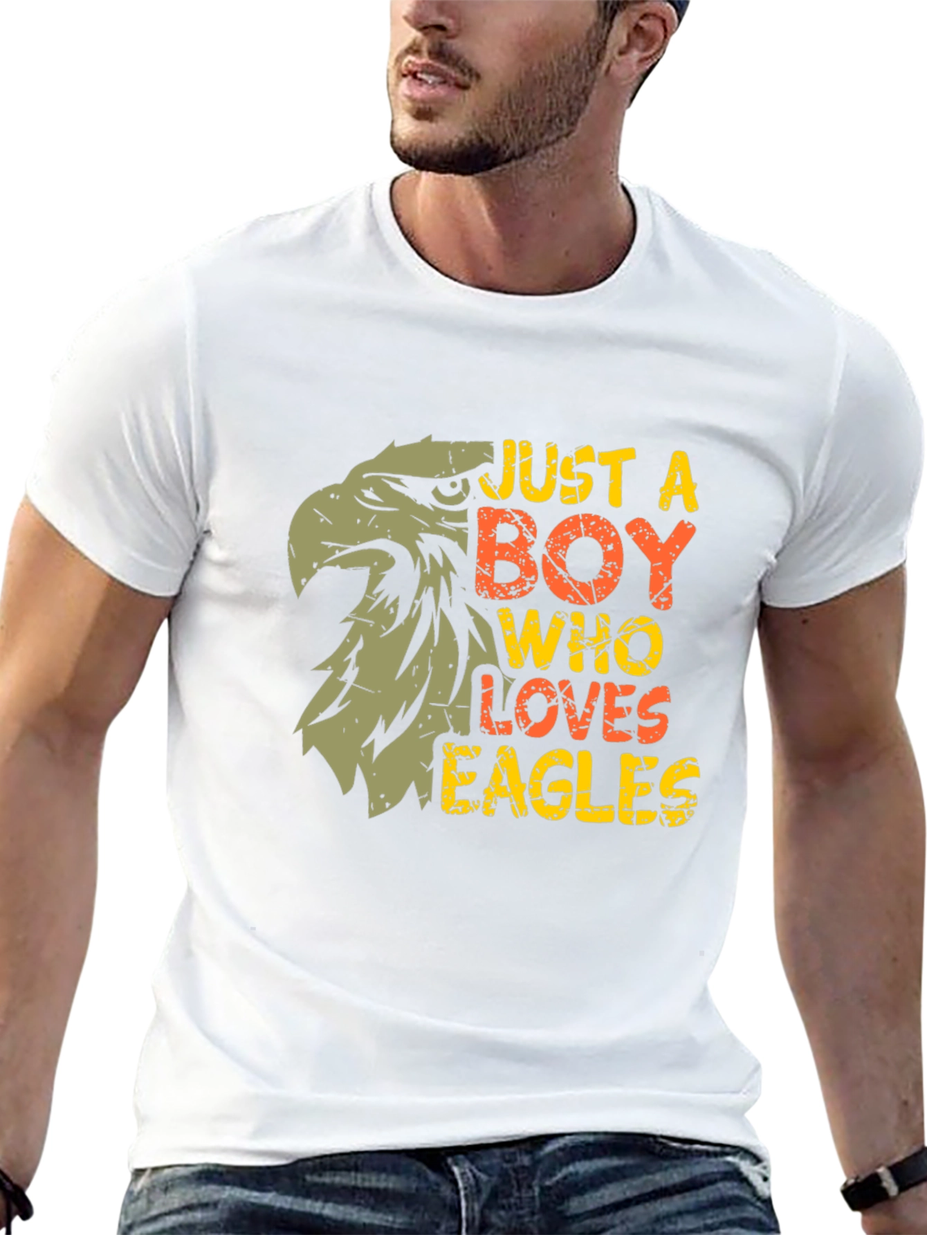 Just a Boy Who Loves Eagles Graphic T-Shirt