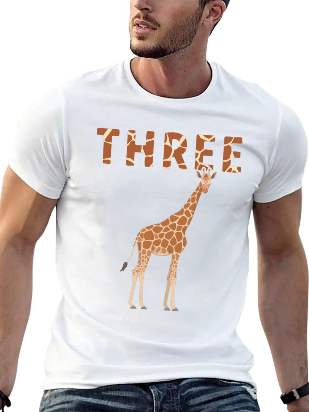 Three Giraffe Birthday T-Shirt