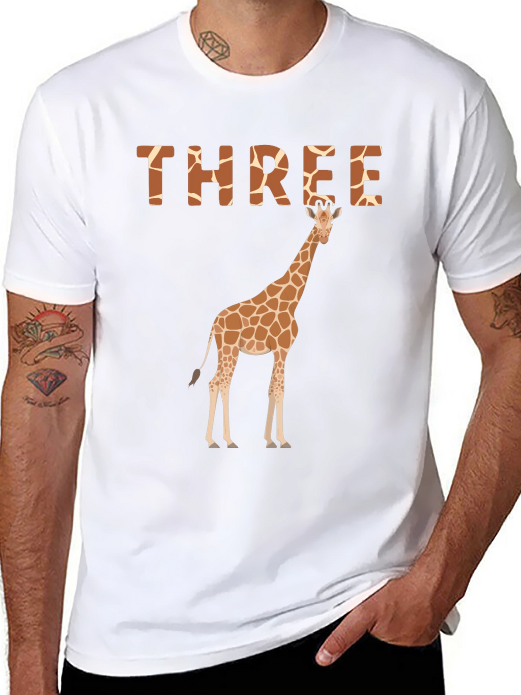Three Giraffe Birthday T-Shirt