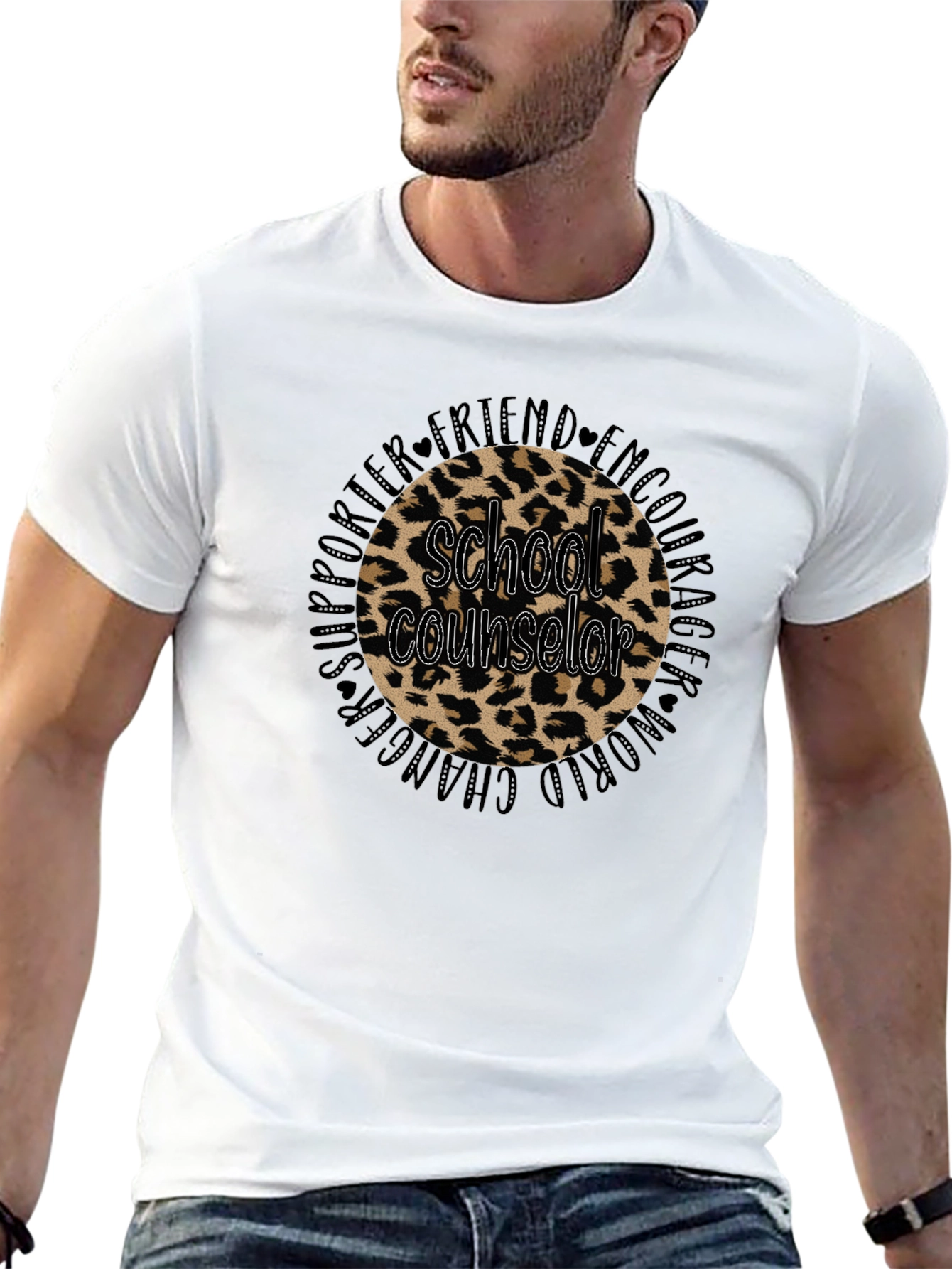 School Counselor Leopard Print T-Shirt