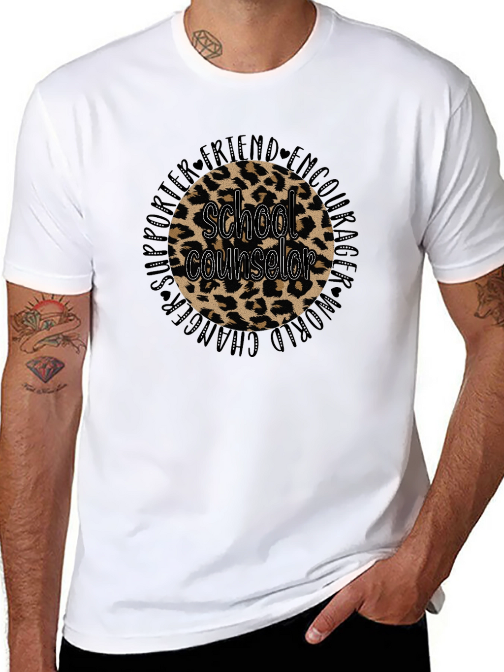 School Counselor Leopard Print T-Shirt