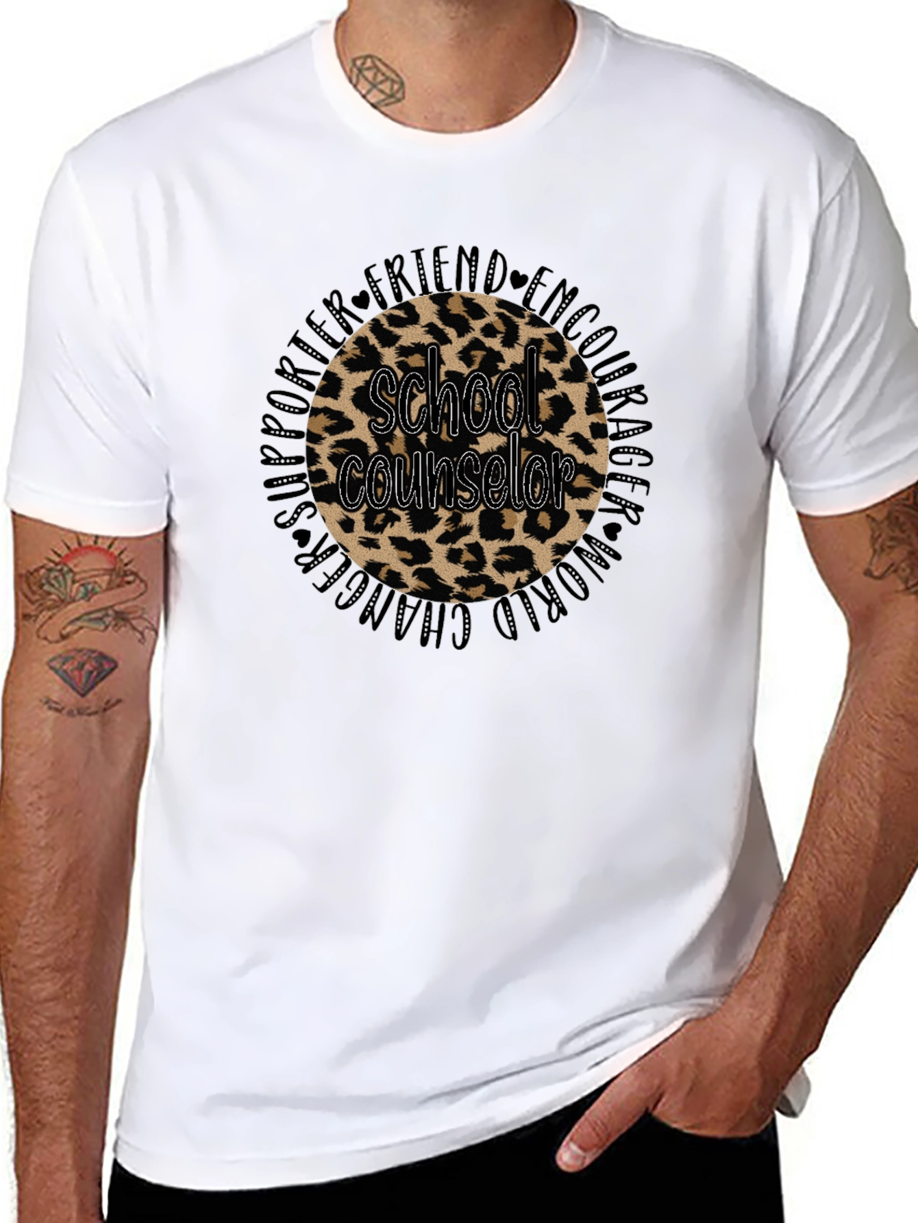 School Counselor Leopard Print T-Shirt