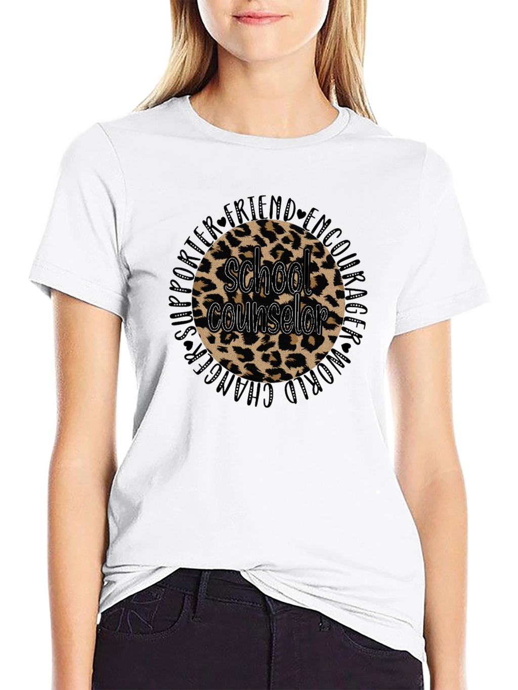 School Counselor Leopard Print T-Shirt