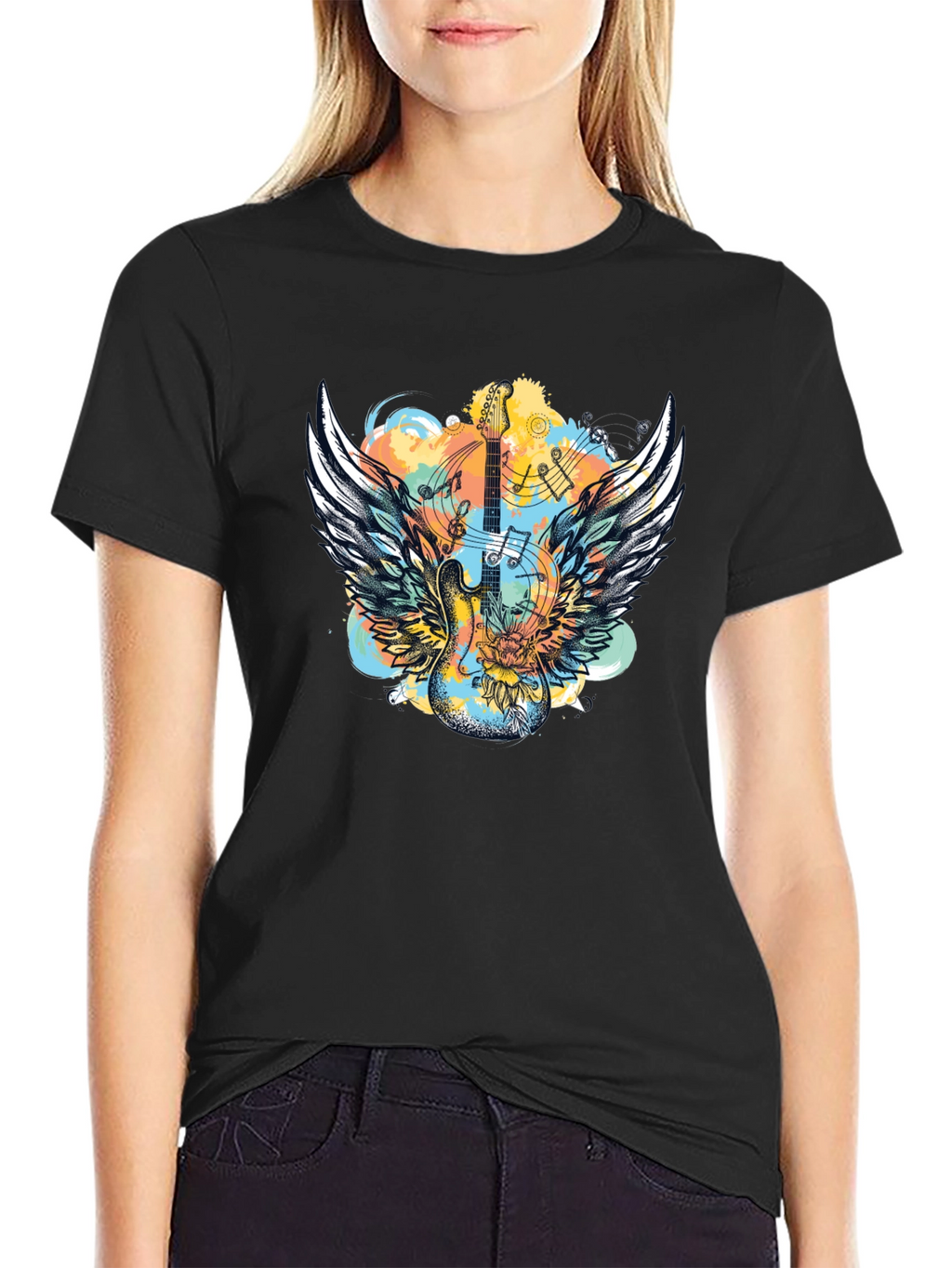 Winged Guitar T-Shirt - Rocker Style