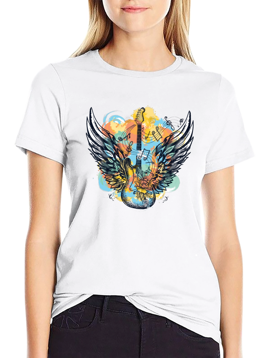 Winged Guitar T-Shirt - Rocker Style