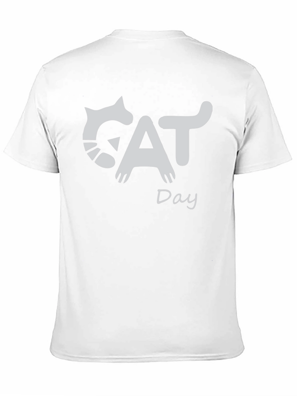 Cat Day Graphic T-Shirt - Black Crew Neck Tee