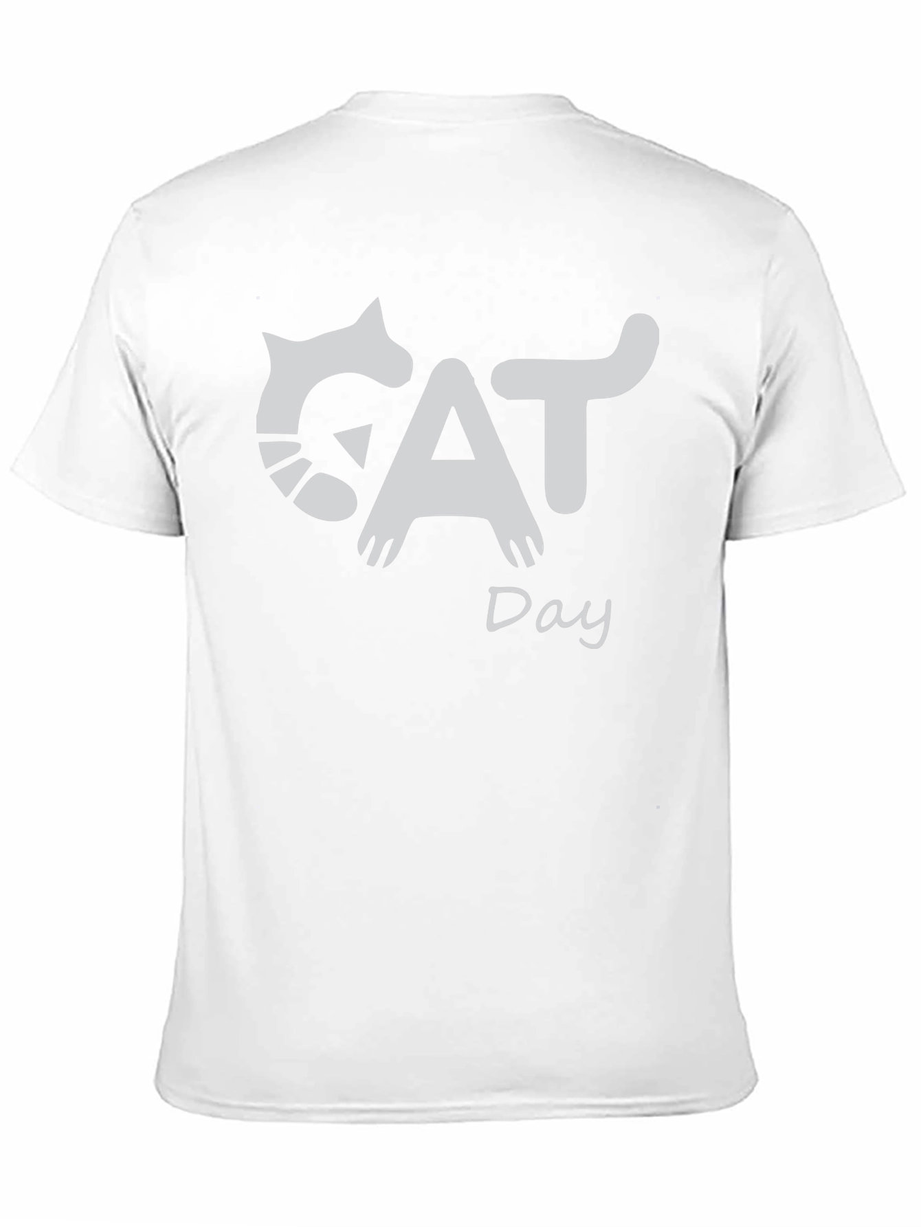 Cat Day Graphic T-Shirt - Black Crew Neck Tee