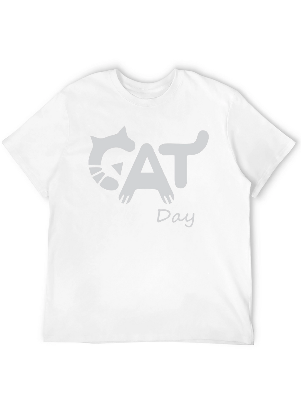 Cat Day Graphic T-Shirt - Black Crew Neck Tee