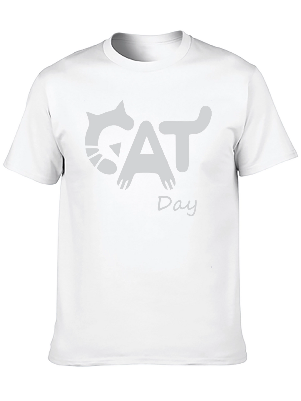 Cat Day Graphic T-Shirt - Black Crew Neck Tee