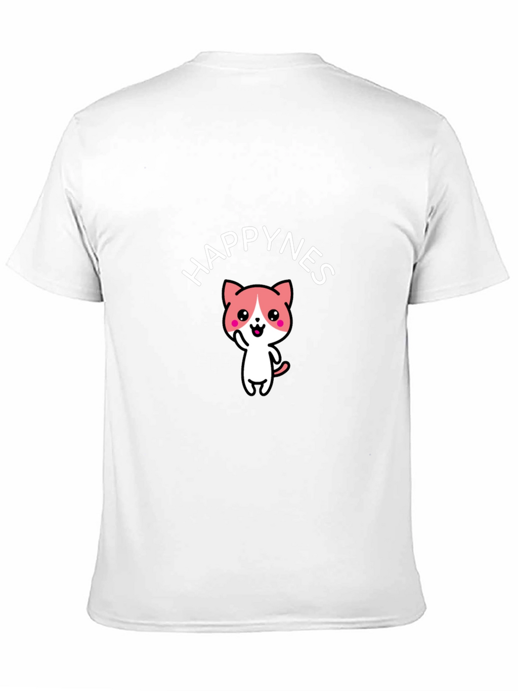 Happy Cat Graphic Tee - Black Cotton Comfort