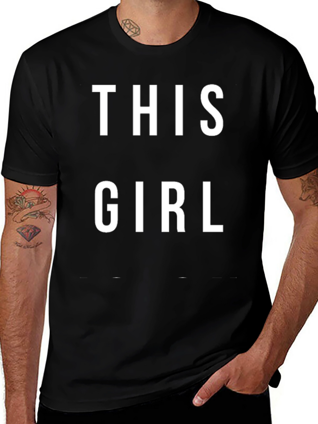 This Girl Graphic Tee - Black Cotton T-Shirt