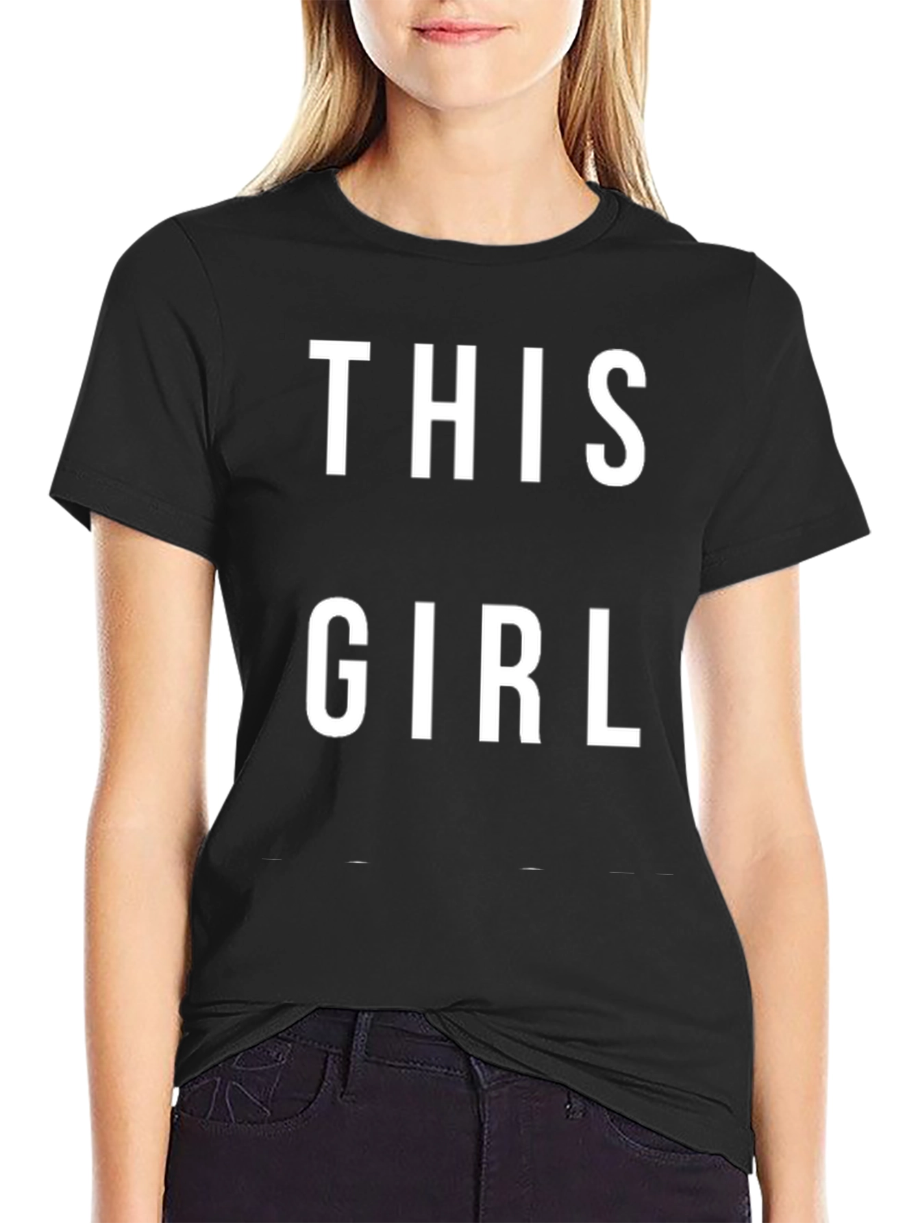This Girl Graphic Tee - Black Cotton T-Shirt