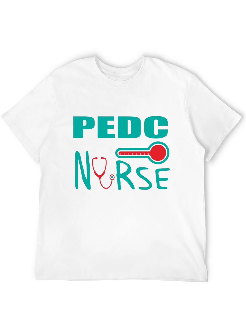Pediatric Nurse T-Shirt - Stethoscope & Thermometer Design