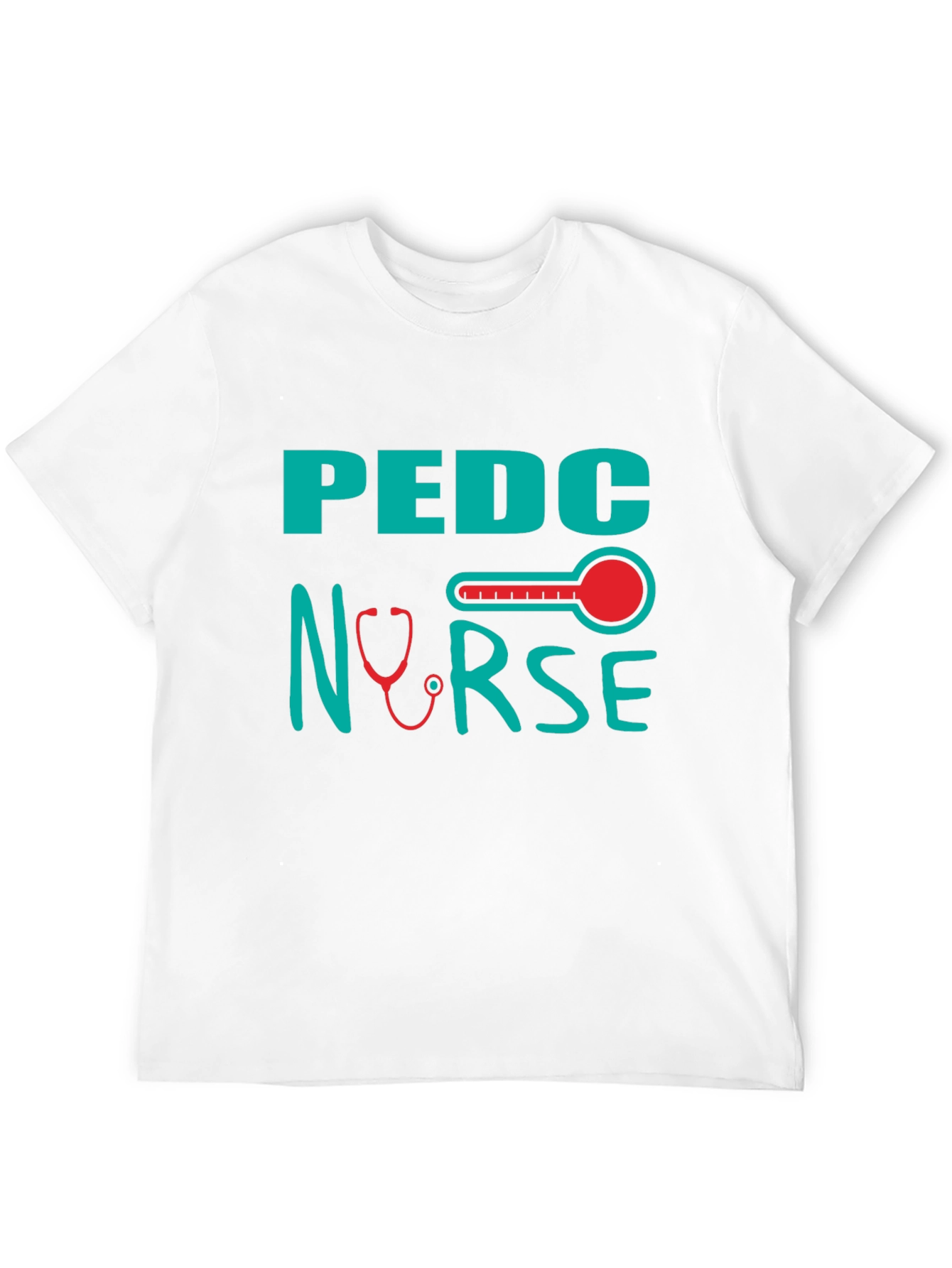 Pediatric Nurse T-Shirt - Stethoscope & Thermometer Design