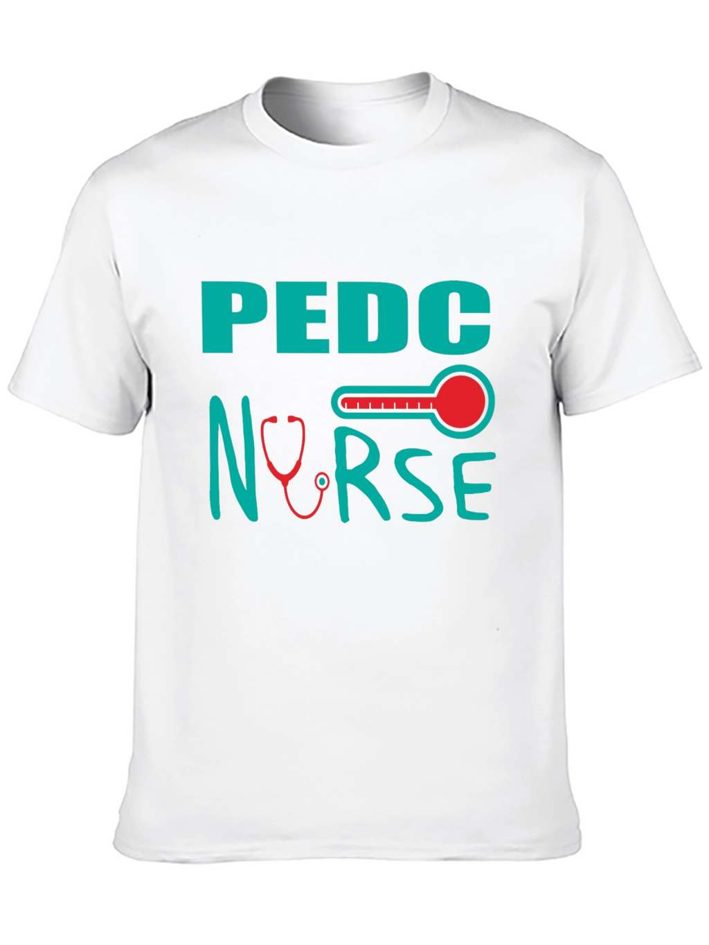 Pediatric Nurse T-Shirt - Stethoscope & Thermometer Design
