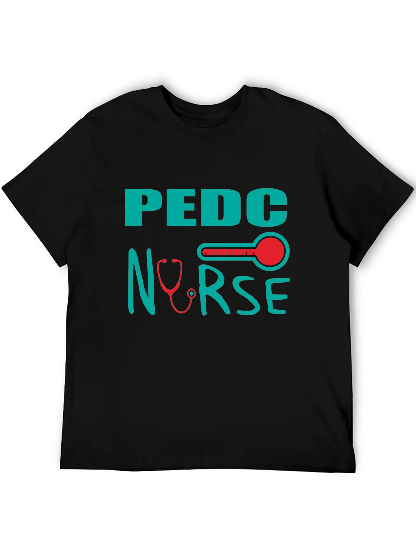 Pediatric Nurse T-Shirt - Stethoscope & Thermometer Design