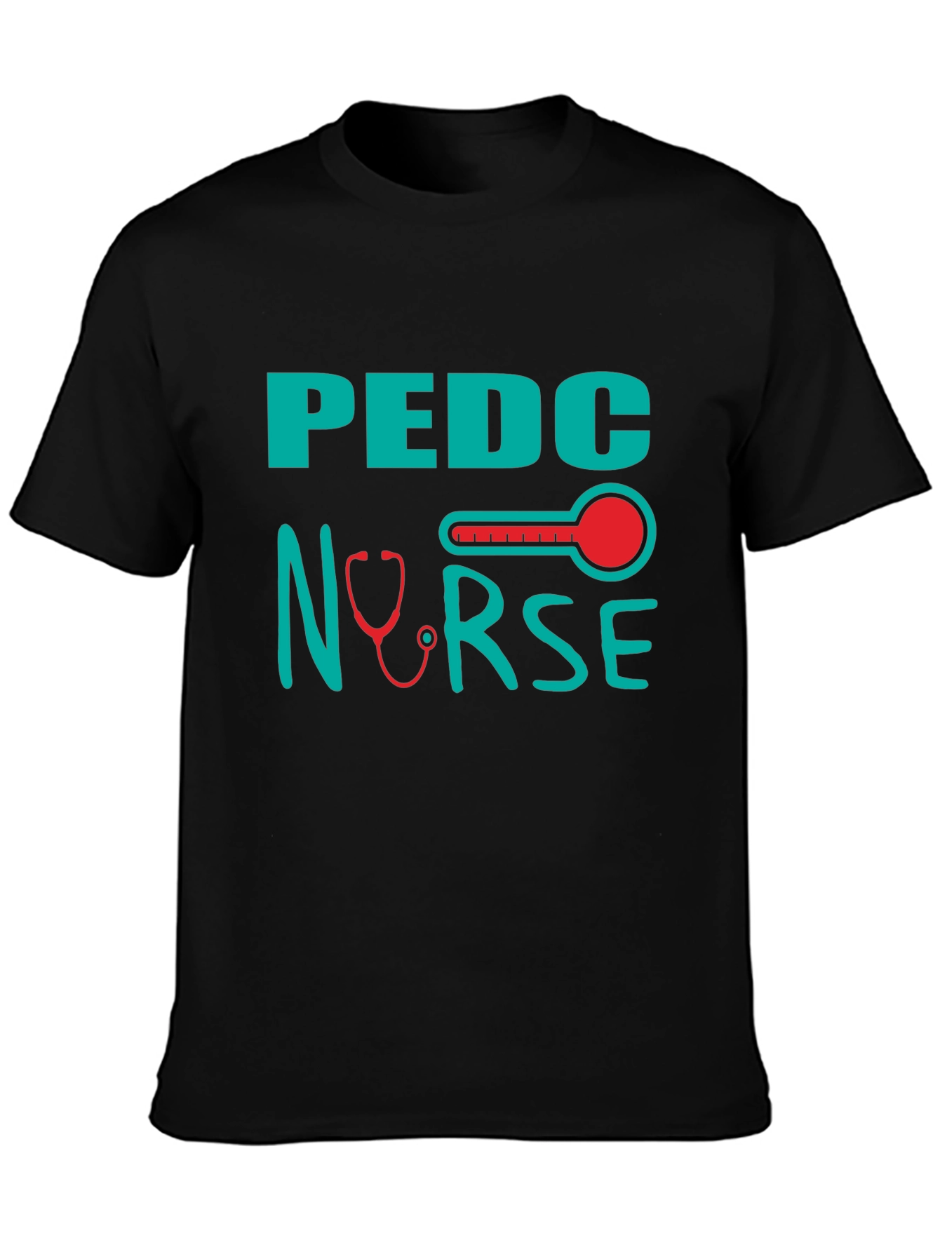 Pediatric Nurse T-Shirt - Stethoscope & Thermometer Design