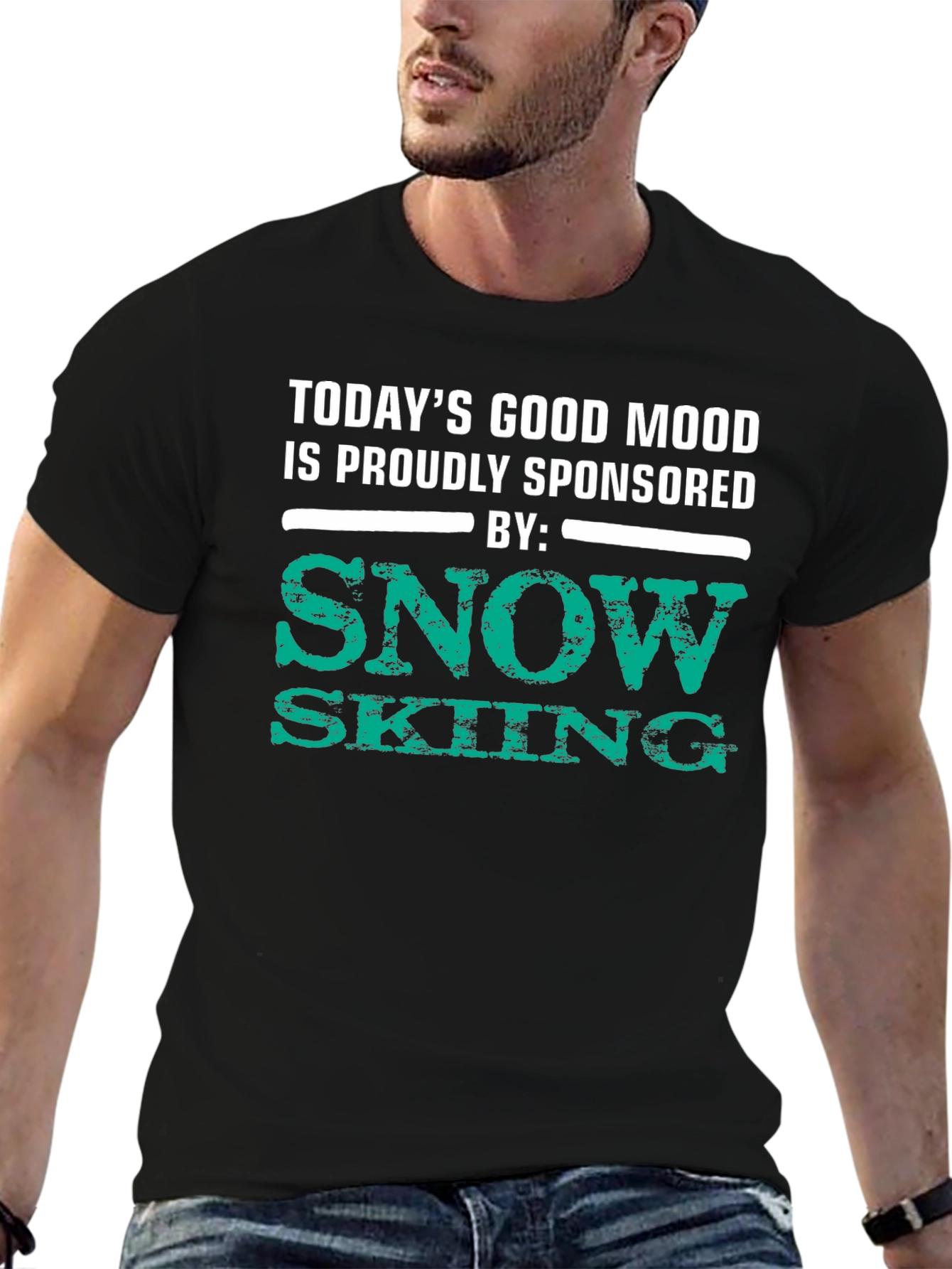 Snow Skiing Sponsored Good Mood T-Shirt