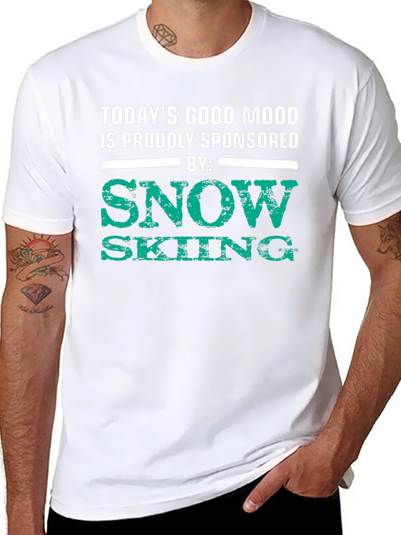 Snow Skiing Sponsored Good Mood T-Shirt