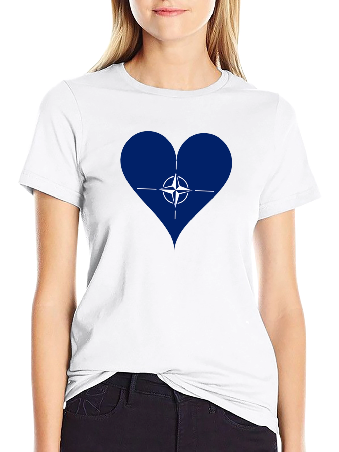 NATO Heart Graphic T-Shirt - Black Casual Wear