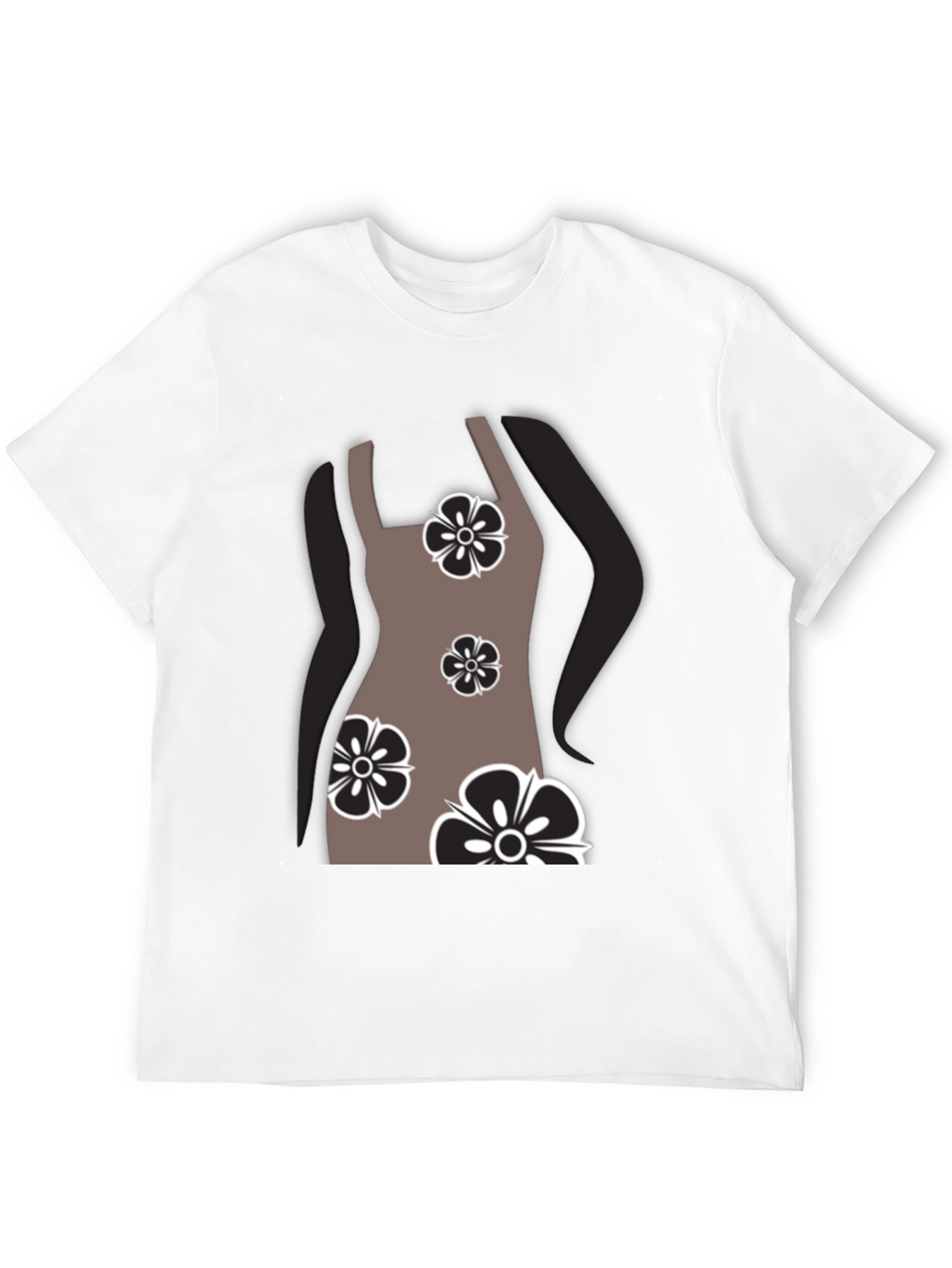 Floral Dress Graphic T-Shirt - Stylish Casual Wear