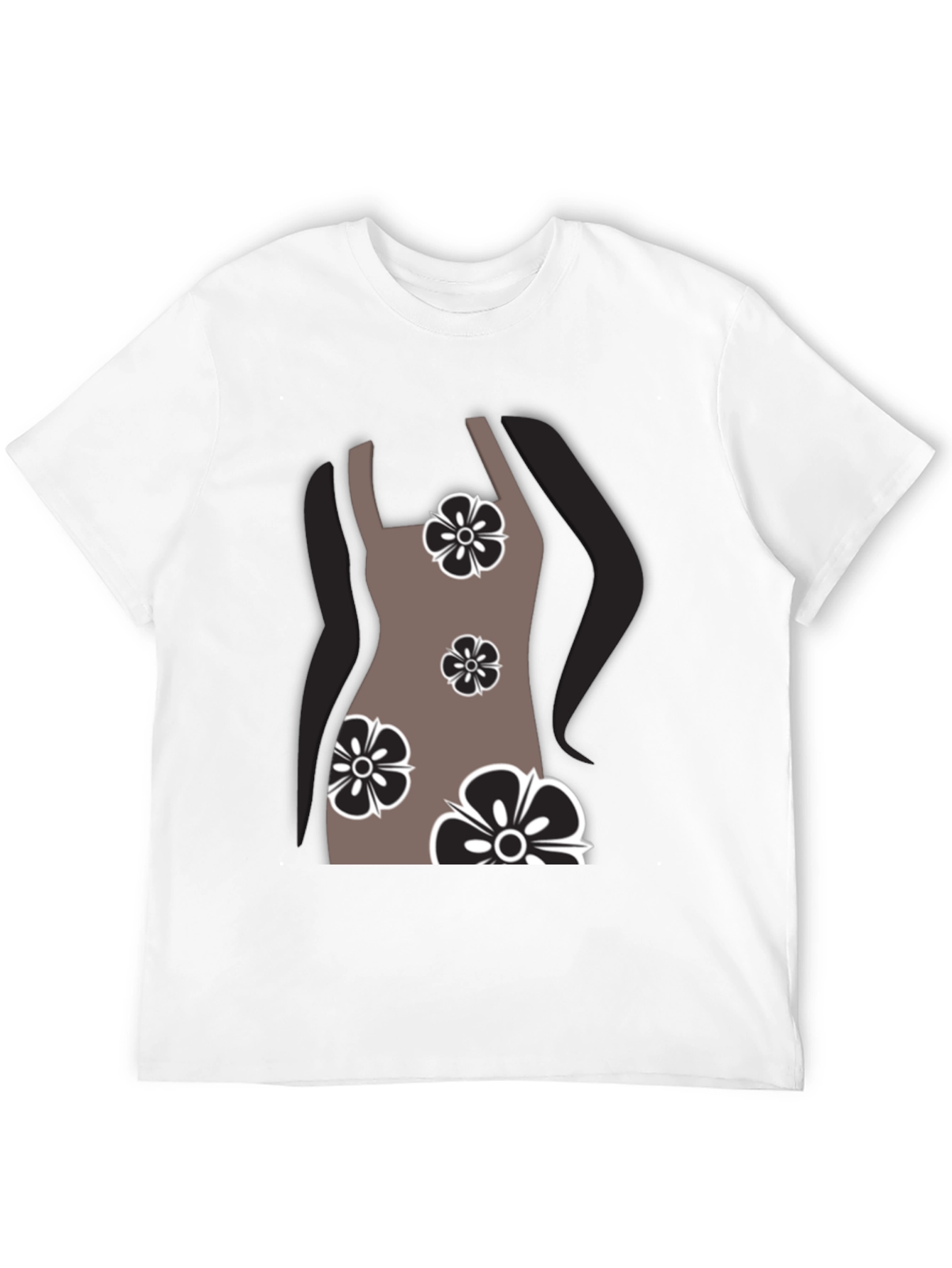 Floral Dress Graphic T-Shirt - Stylish Casual Wear