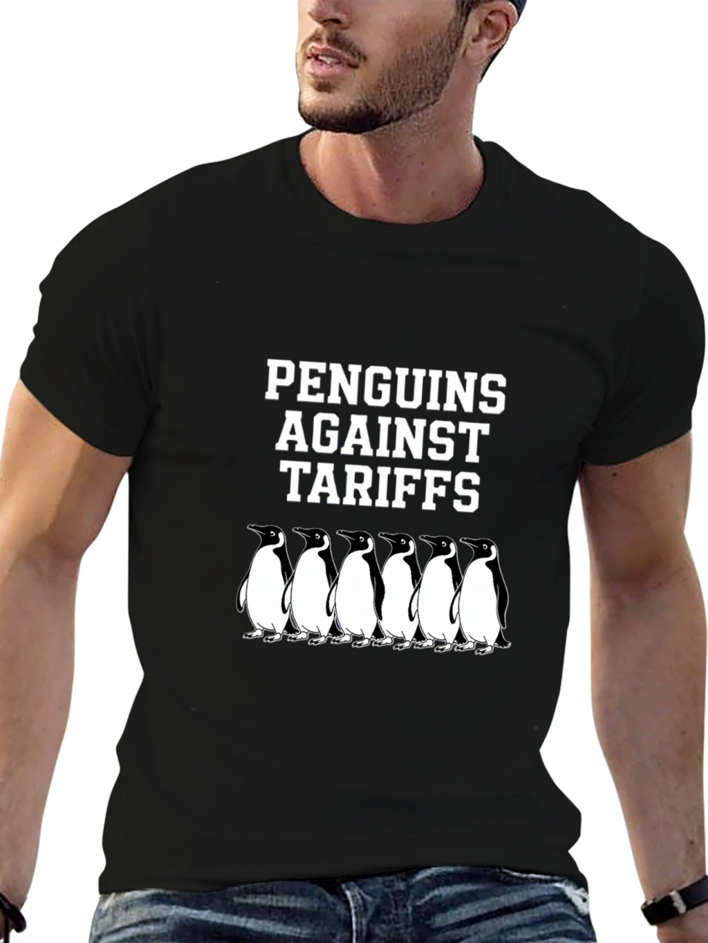 Penguins Against Tariffs Graphic T-Shirt