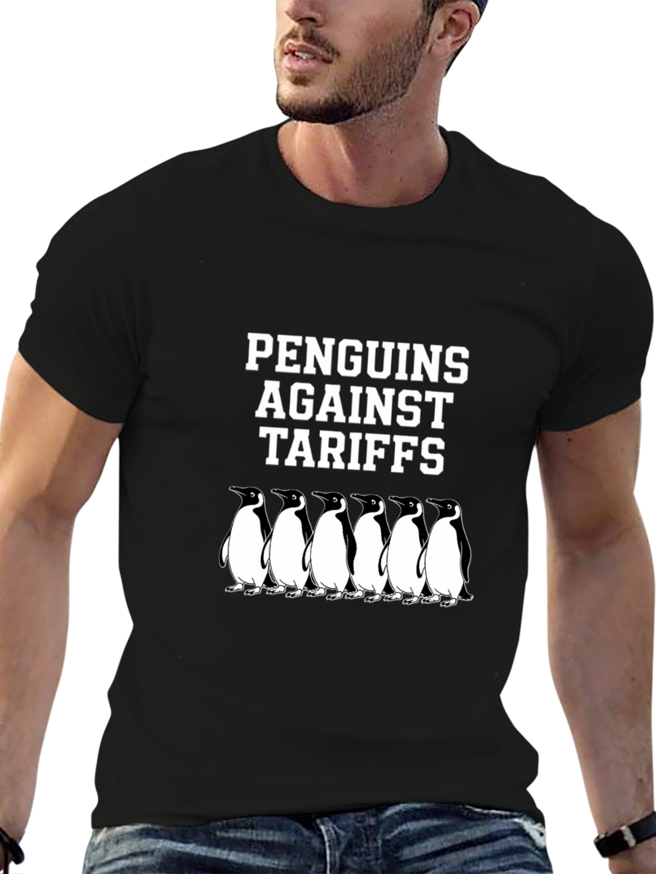 Penguins Against Tariffs Graphic T-Shirt