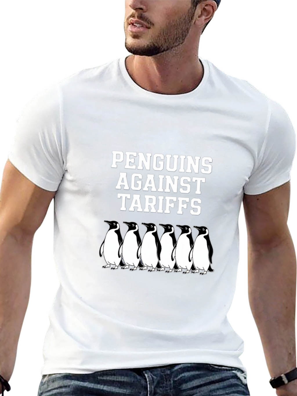 Penguins Against Tariffs Graphic T-Shirt
