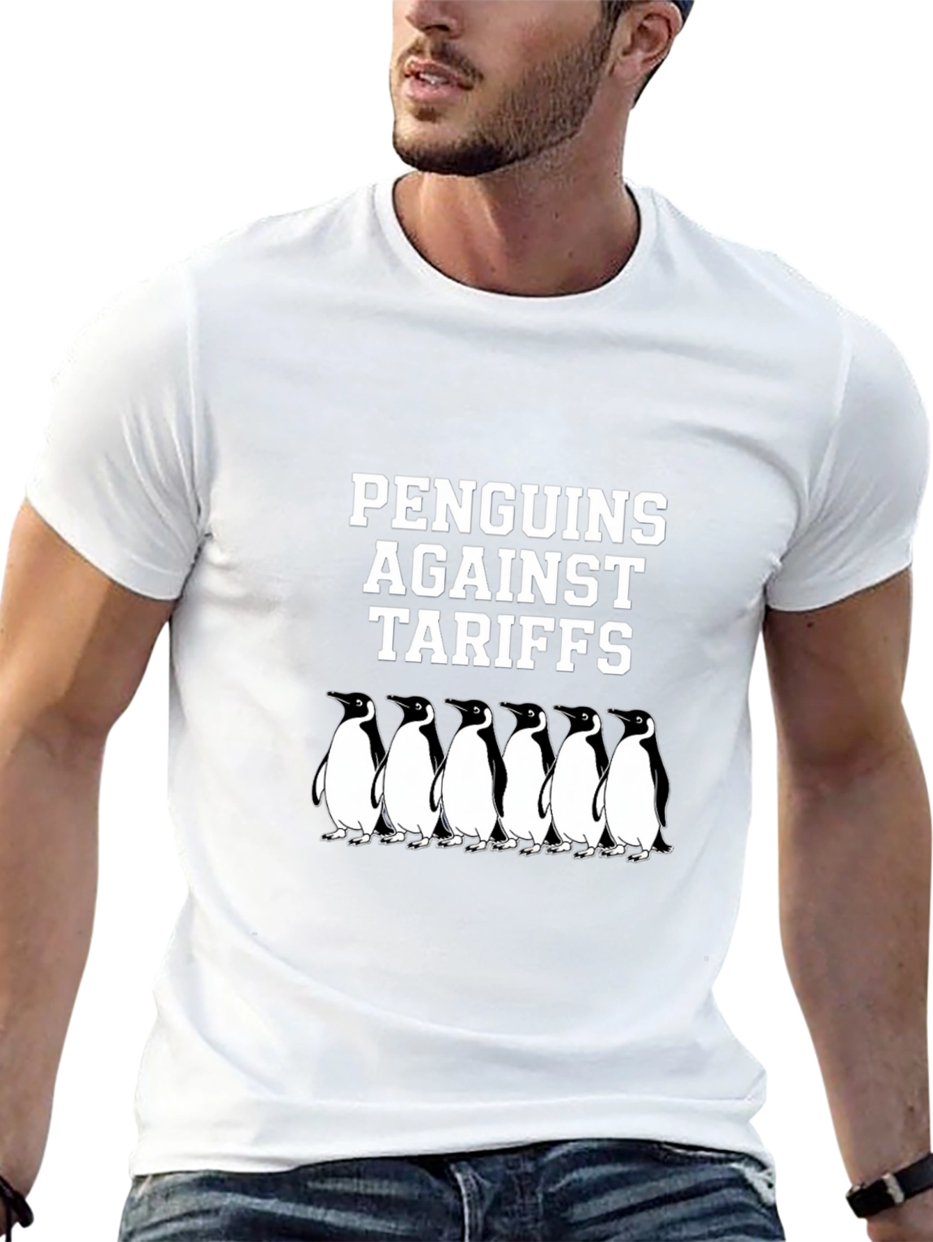 Penguins Against Tariffs Graphic T-Shirt