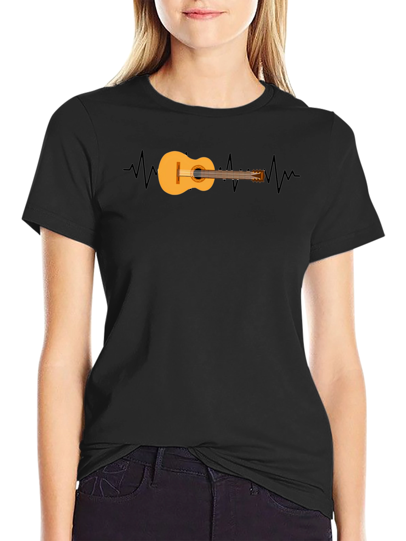 Guitar Heartbeat Graphic T-Shirt