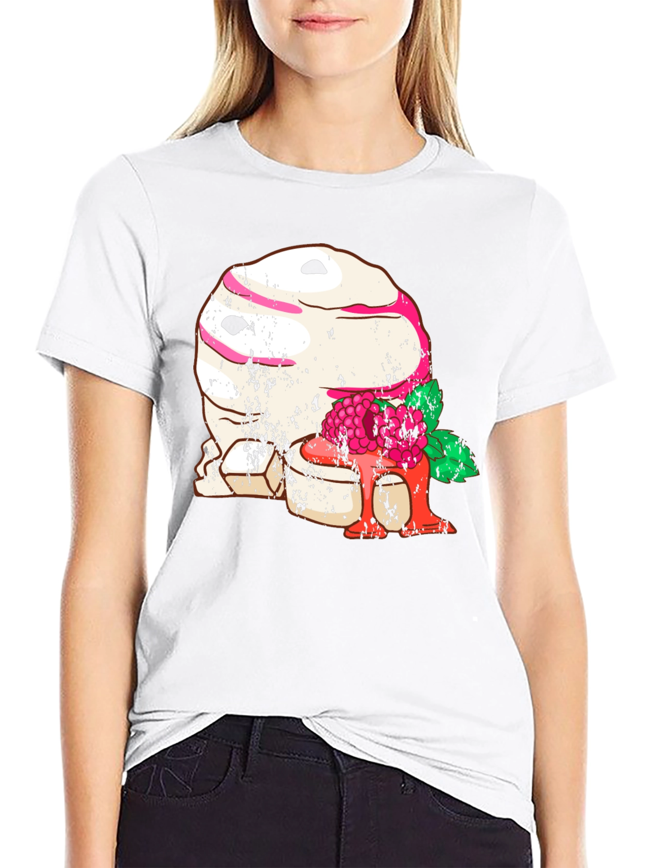 Mummy Raspberry Graphic Tee - Black Cotton T-Shirt