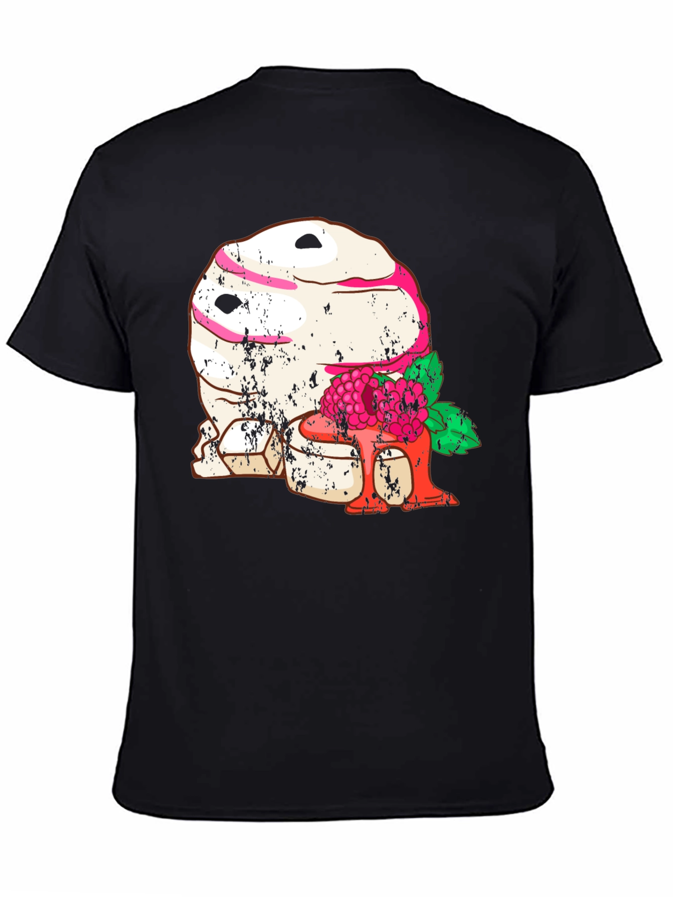 Mummy Raspberry Graphic Tee - Black Cotton T-Shirt