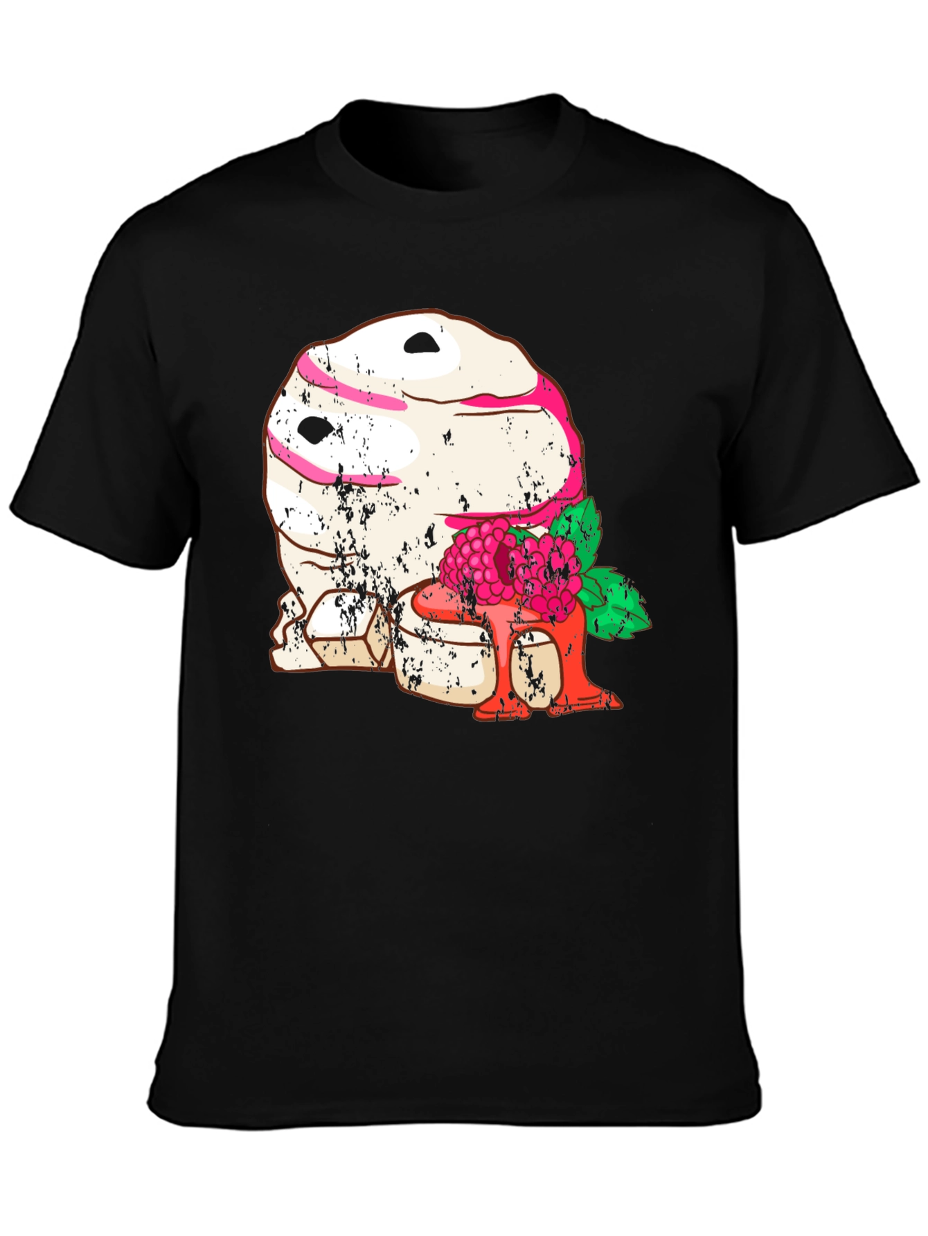Mummy Raspberry Graphic Tee - Black Cotton T-Shirt