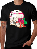 Mummy Raspberry Graphic Tee - Black Cotton T-Shirt