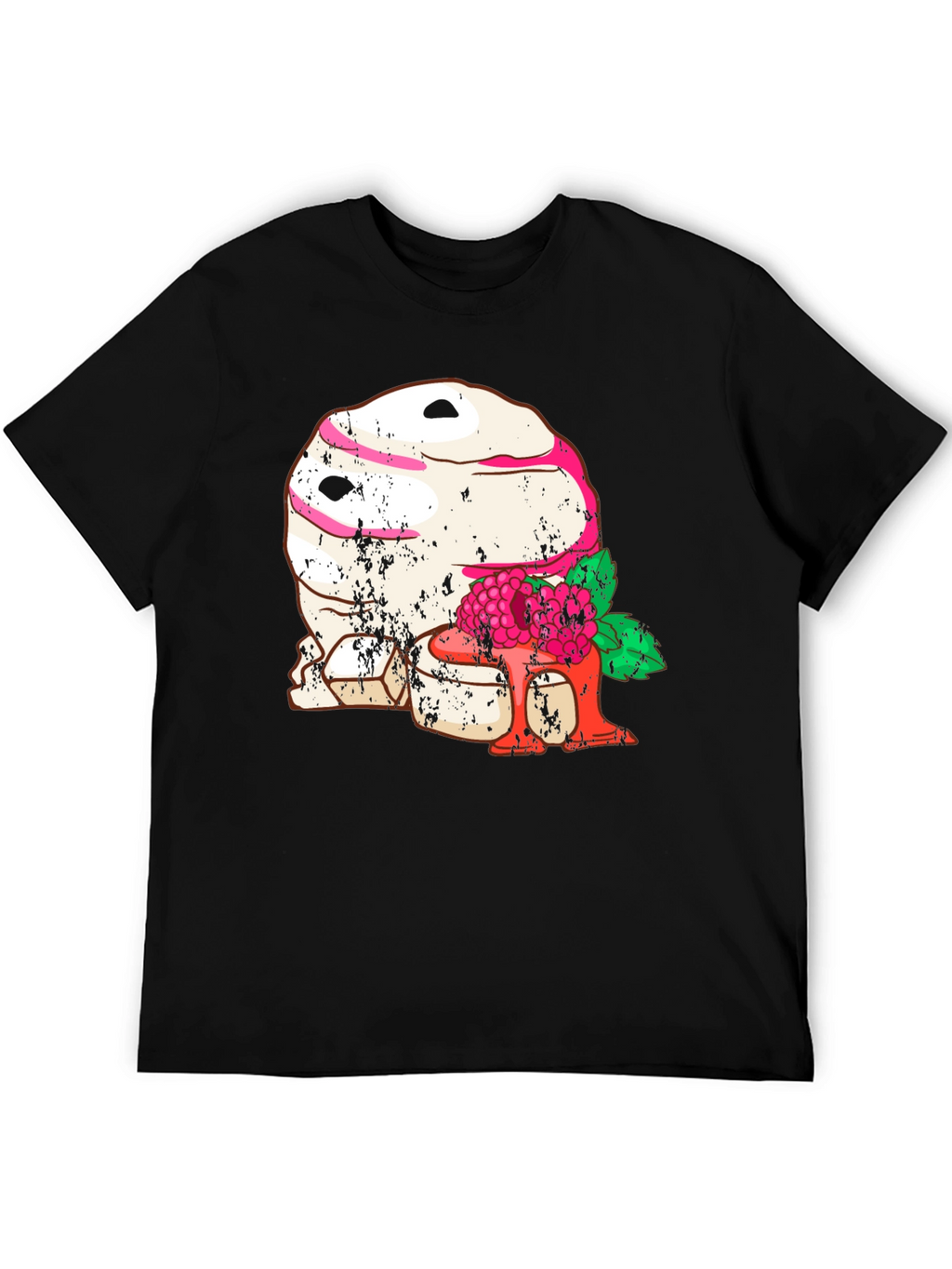 Mummy Raspberry Graphic Tee - Black Cotton T-Shirt