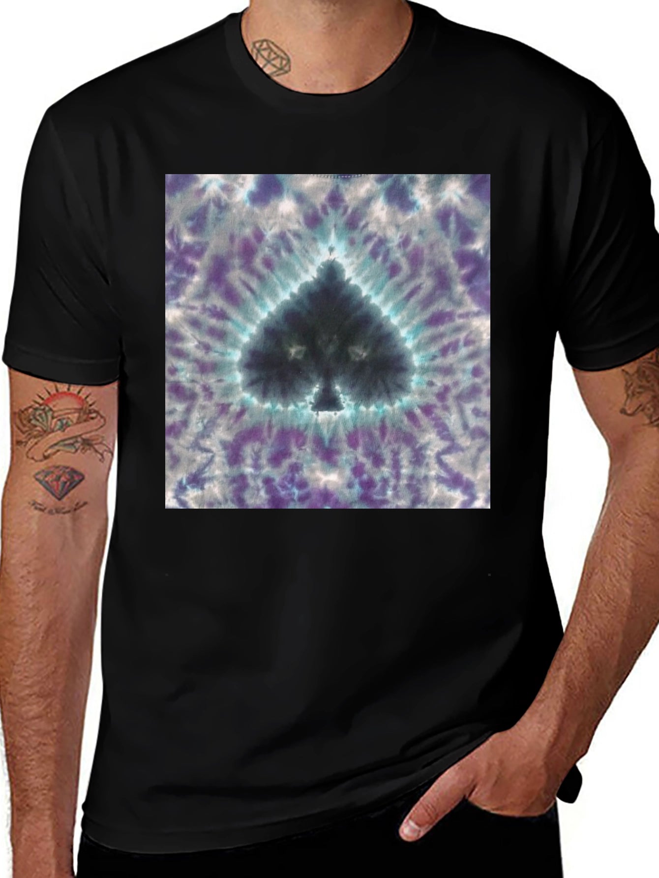 Tie-Dye Spade Graphic T-Shirt