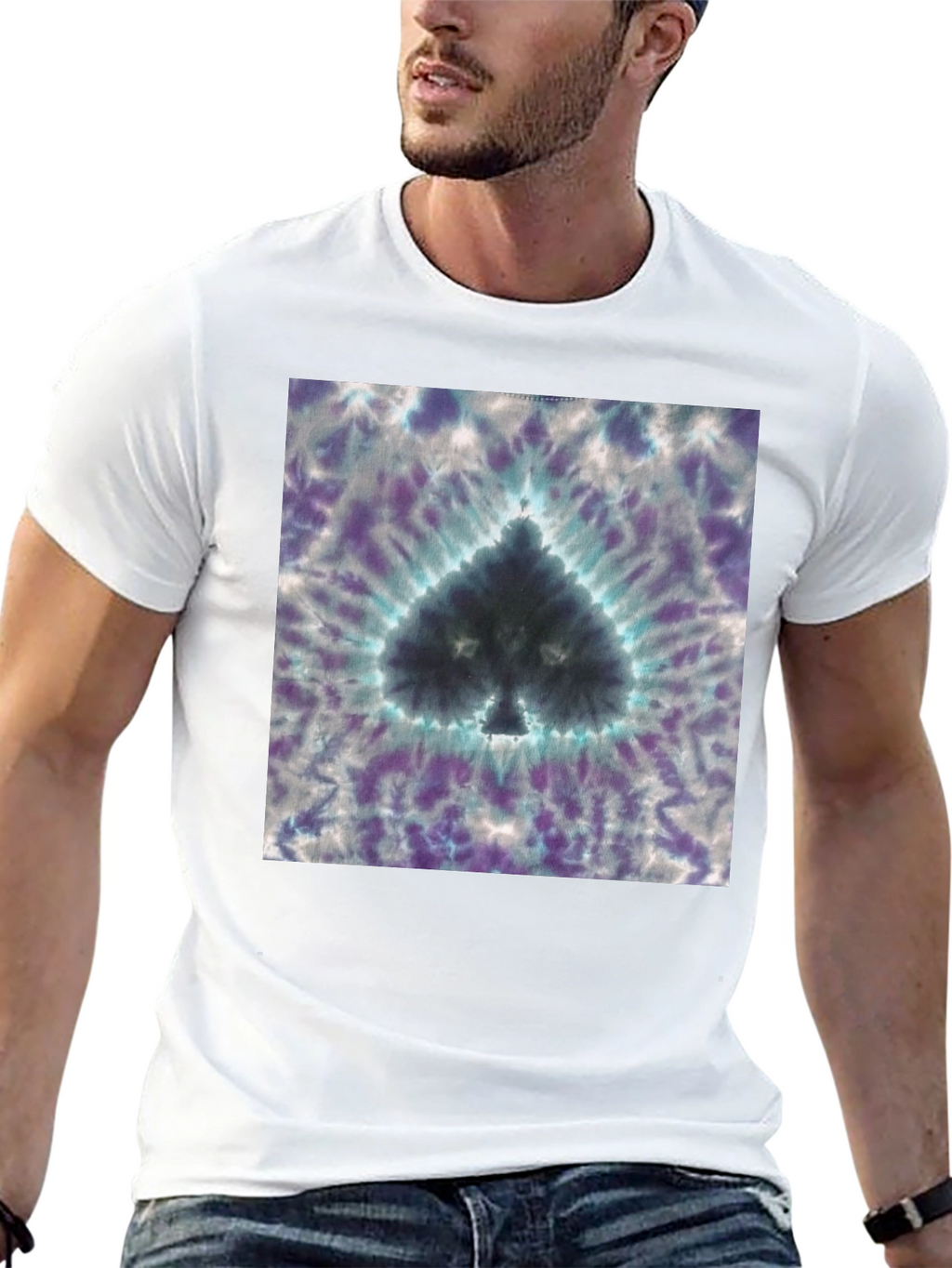 Tie-Dye Spade Graphic T-Shirt