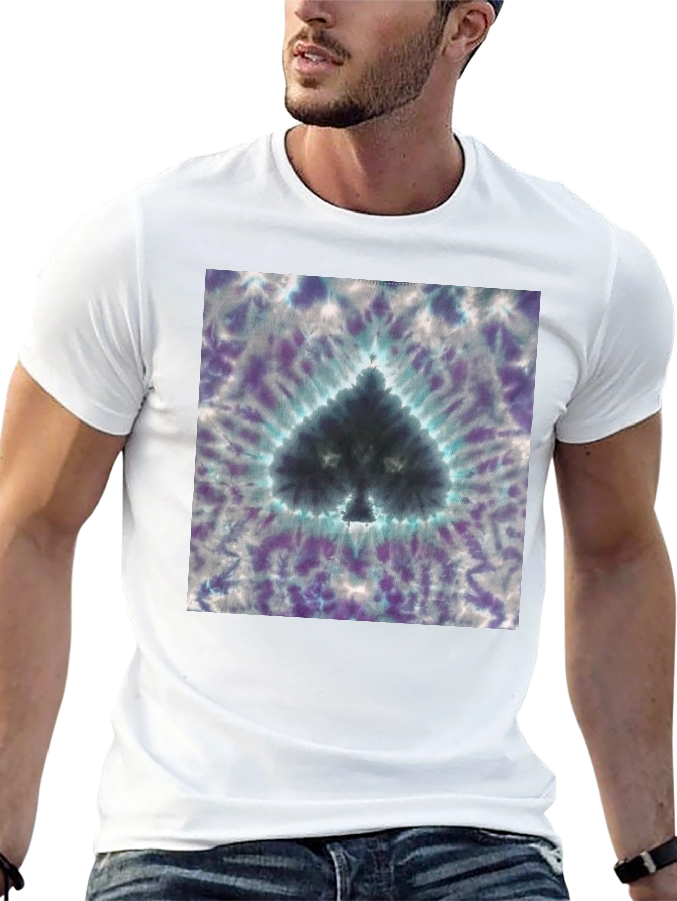 Tie-Dye Spade Graphic T-Shirt