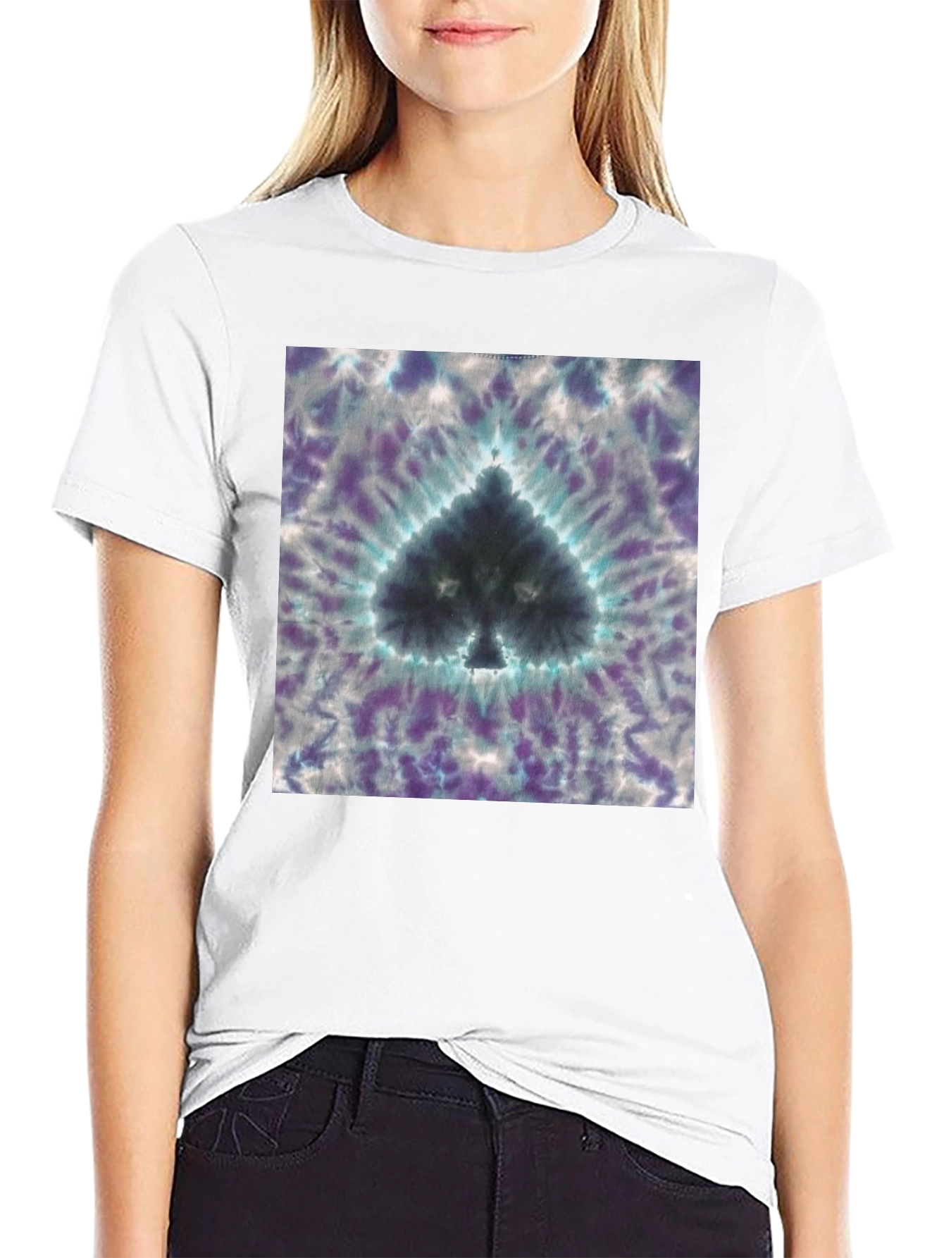 Tie-Dye Spade Graphic T-Shirt