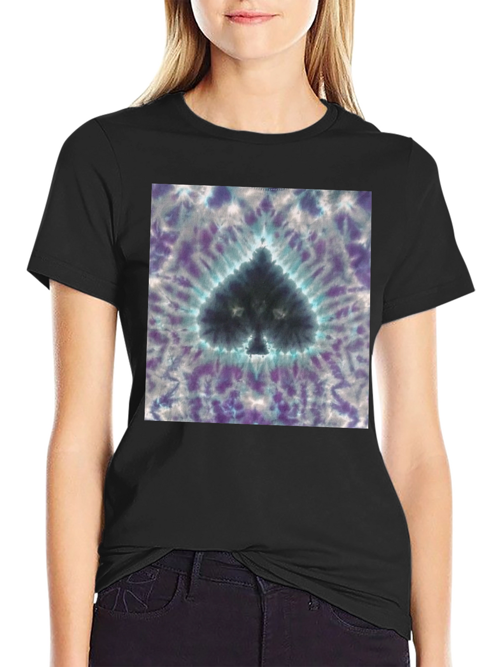 Tie-Dye Spade Graphic T-Shirt