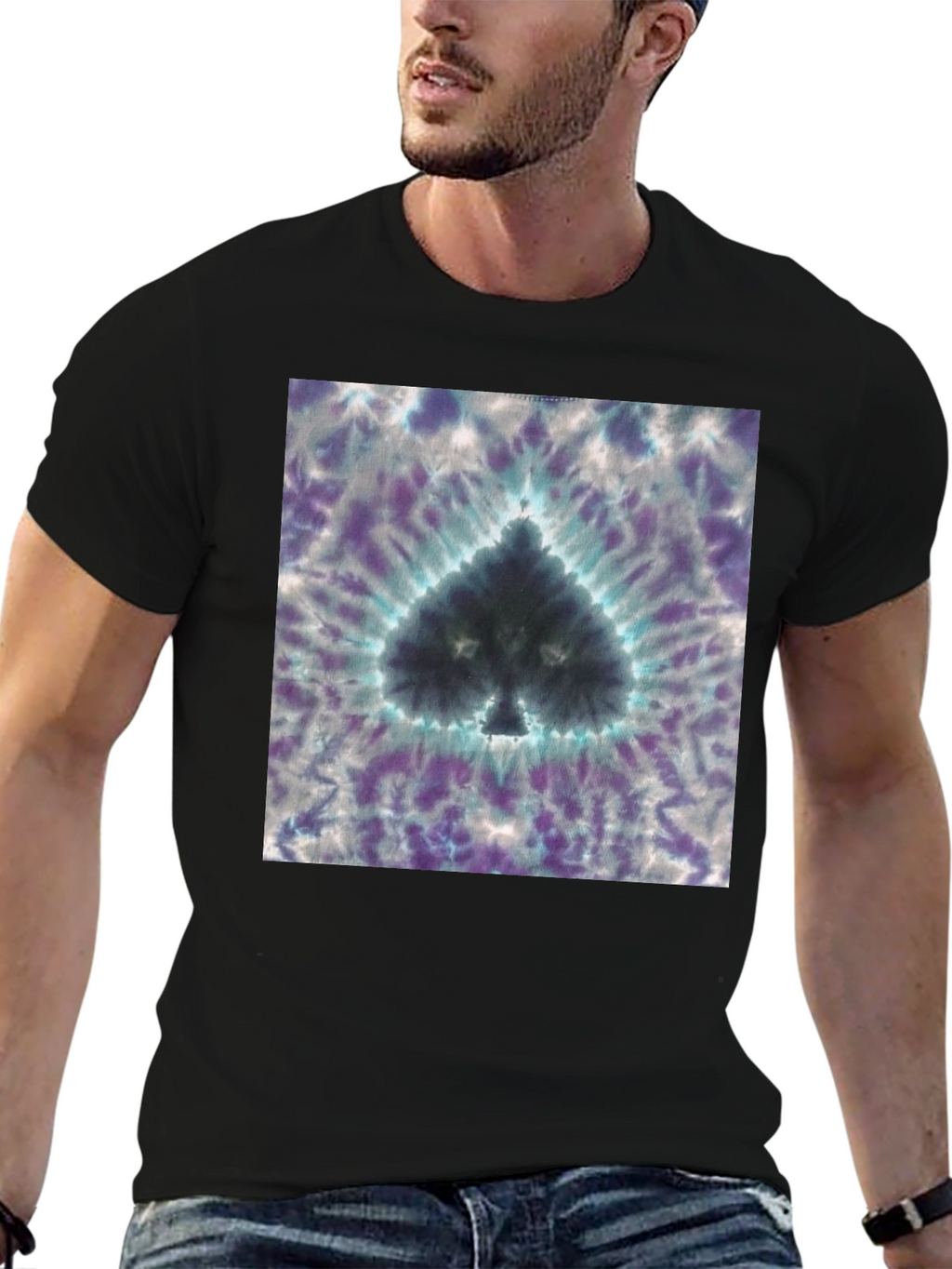 Tie-Dye Spade Graphic T-Shirt