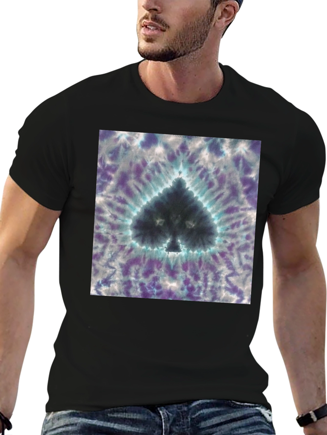 Tie-Dye Spade Graphic T-Shirt