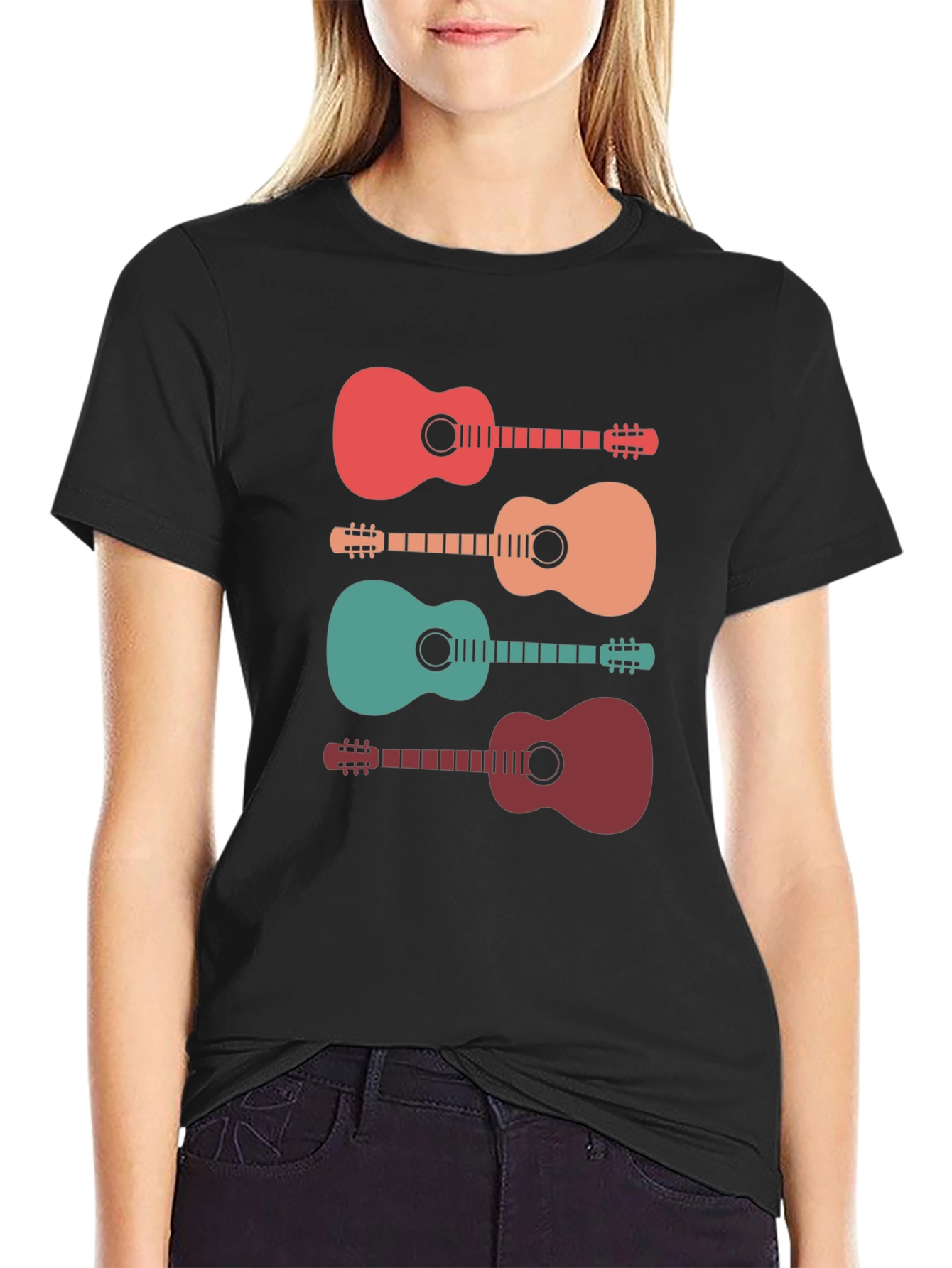 Retro Guitar T-Shirt - Music Lover Tee