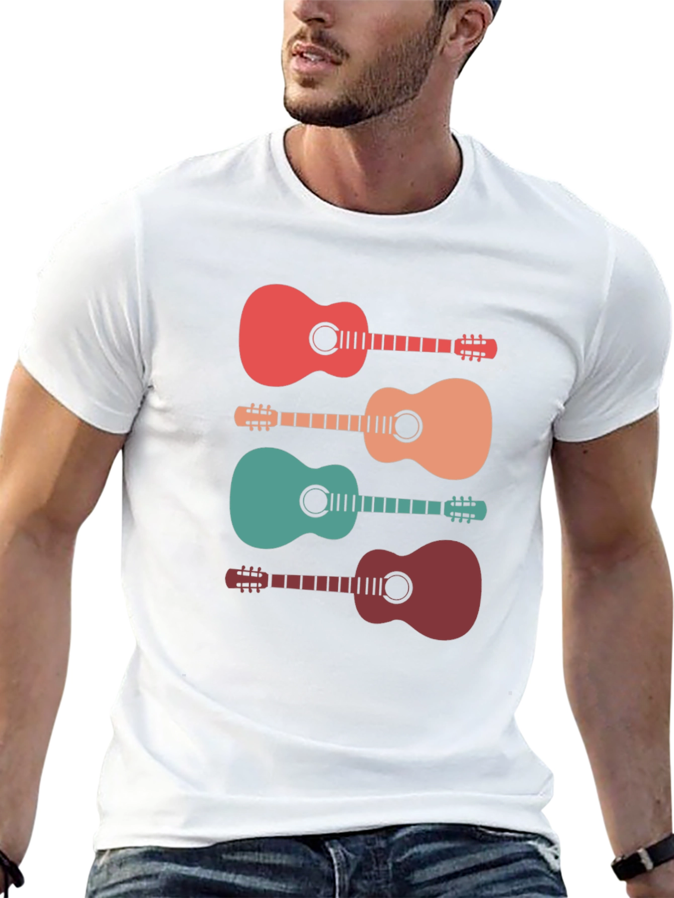 Retro Guitar T-Shirt - Music Lover Tee