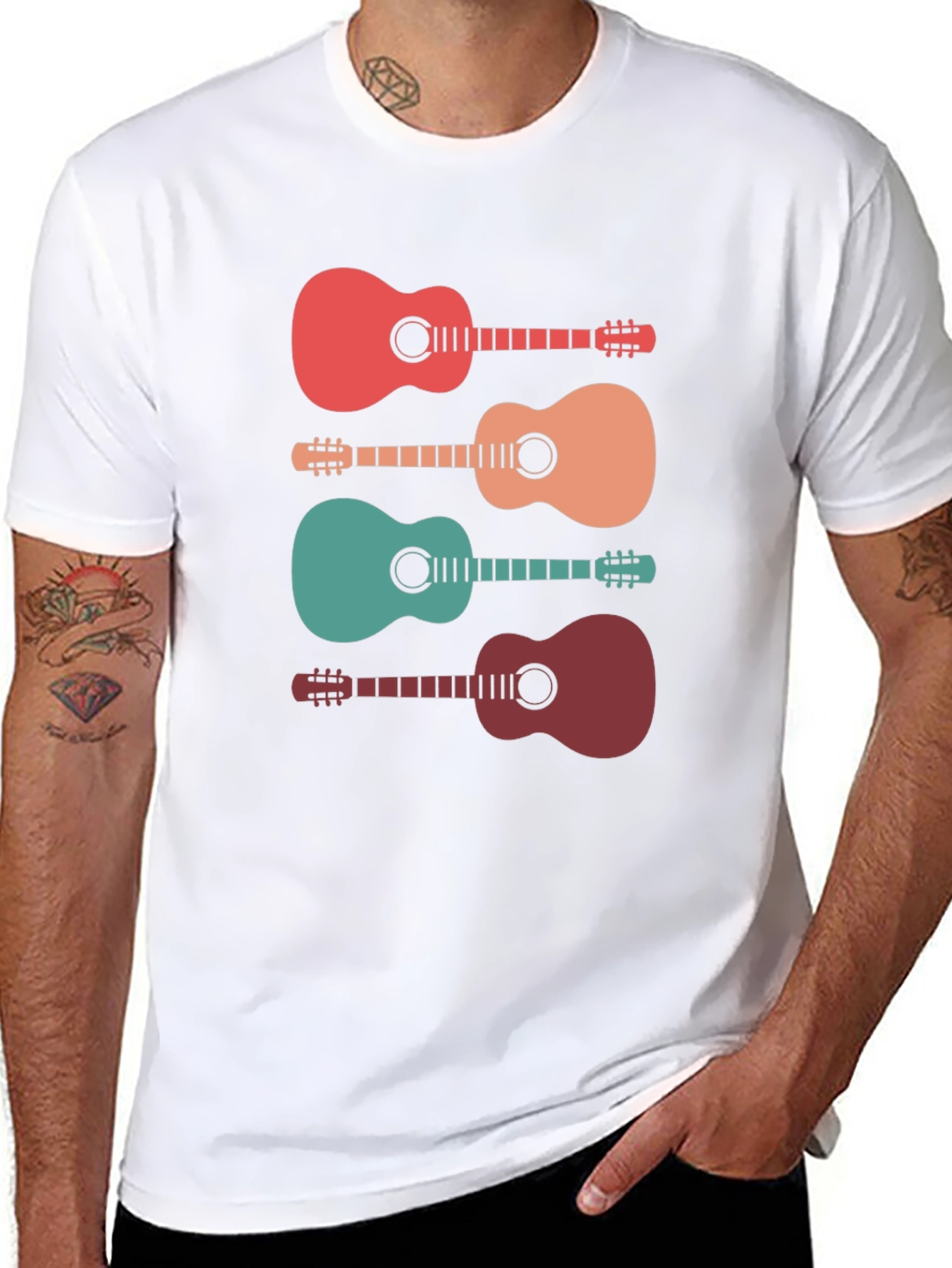 Retro Guitar T-Shirt - Music Lover Tee