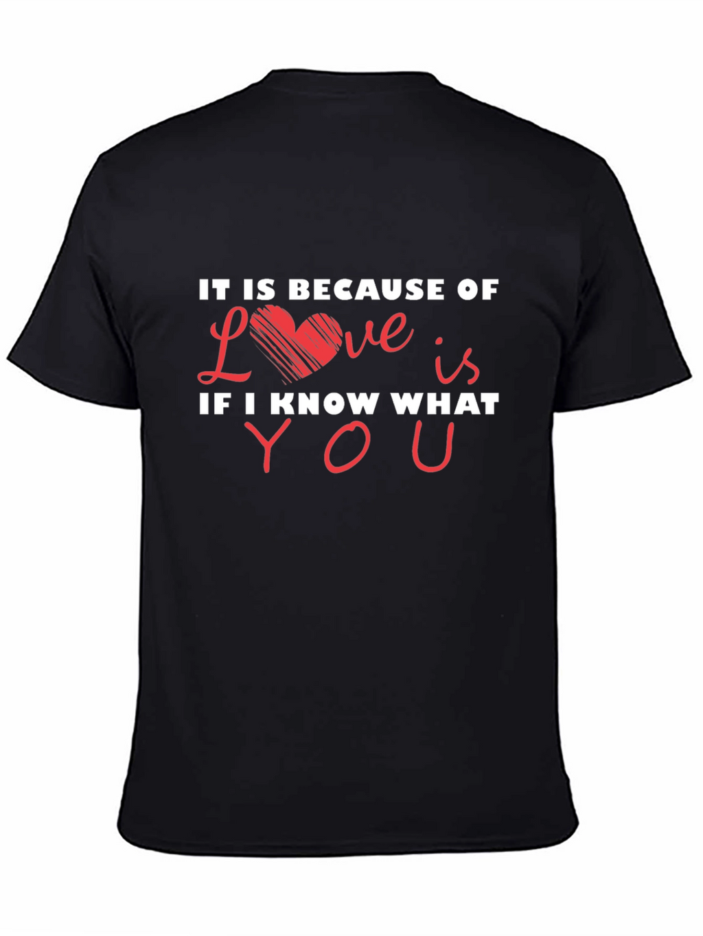 Love Heart Graphic Black Tee