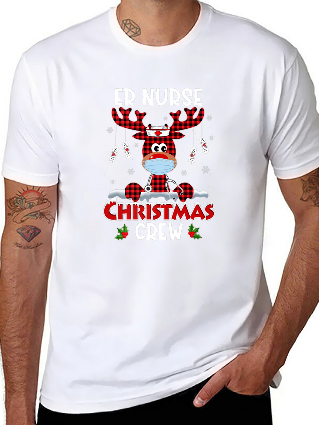 ER Nurse Christmas Crew Graphic Tee